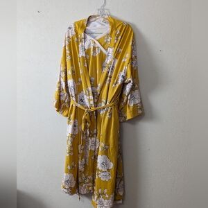 Garnet Hill 3 piece lounge pijama set, medium: robe, pajamas, organic cotton